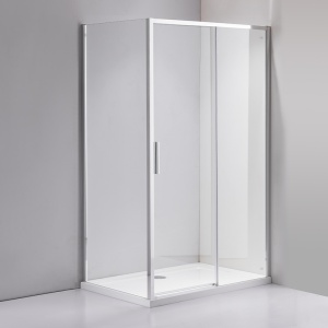 Cabina de dus Super Slim Nova , Dreptunghiulara 100x90cm, Design Modern, Culoare Crom - Img 2