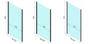 Cabina dus de colt REA Rapid Swing 90x80 cm, Culoare Crom - Img 6