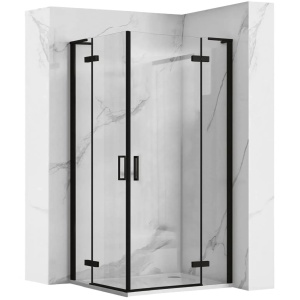 Cabina dus REA Hugo Double, Dimensiune 80x80cm, Culoare Black