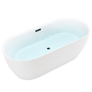 Cada de baie Cesana 518C 170x75cm , Culoare Alb , Deversor Negru