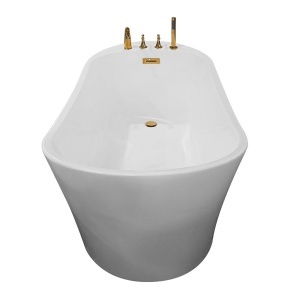 Cada de baie freestanding cu baterie aurie 170X80X72cm - Img 4