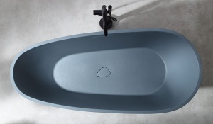 Cada De Baie Freestanding, Design Modern 170x75x60cm , Strat Abraziv , Culoare Albastru Gri - Img 2
