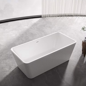 Cada de baie freestanding dreptunghiulara, cu caneluri 170x80x58cm - Img 2