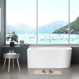 Cada de baie MERA 509A/Stanga, Dimensiune 140x75cm, Culoare Alb, Deversor Auriu - Img 6
