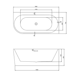 Cada de baie MERA 509C/Dreapta, Dimensiune 160x75cm, Culoare Alb, Devesor Alb Lucios - Img 6