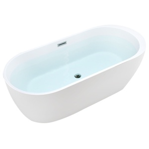 Cada de baie PORTO 503B, Dimensiune 170x75cm, Culoare Alb, Deversor Crom - Img 1