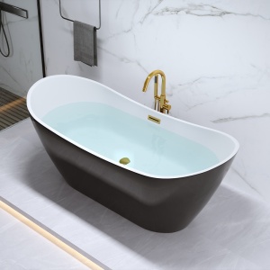 Cada de baie Rica 513A 150x75cm,Culoare Negru , Deversor Auriu - Img 3