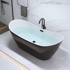 Cada de baie Rica 513B 160x75cm , Culoare Negru , Deversor Negru - Img 2