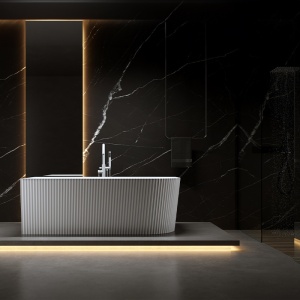 Cada de baie RIO 504B, Dimensiune 150x75cm/Stanga, Design Elegant, Culoare Alb, Devesor Alb - Img 3