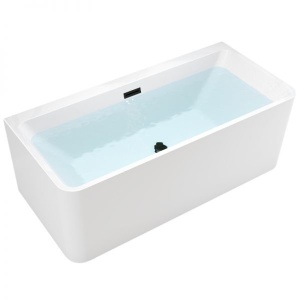 Cada de baie SOFIA 515B, Dimensiune 150x75cm, Culoare Alb, Deversor Negru - Img 1