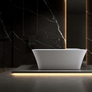 Cada de baie Viana 511A 150x75cm, Culoare Alb, Deversor Negru - Img 7