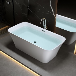 Cada de baie Viana 511B 160x80cm, Culoare Alb, Deversor Cromat - Img 5