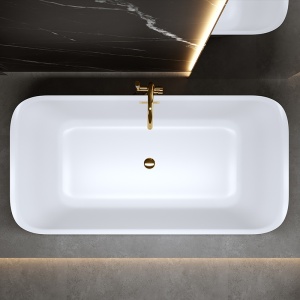 Cada de baie Viana 511C 150x75cm , Culoare Alb, Deversor Auriu - Img 6