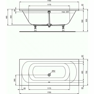 Cada rectangulara Ideal Standard Hotline Duo 170x75 cm - Img 4