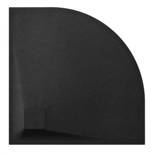 Cadita de dus ALBA semirotunda, Dimensiune 80x80cm, Culoare Negru