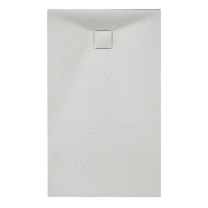 Cadita de dus dreptunghiulara slim imitatie piatra 120 x 70 cm alba