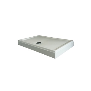 Cadita de dus ELEMENTS cu masca detasabila si suporti metalici, 100x100 cm, Alb