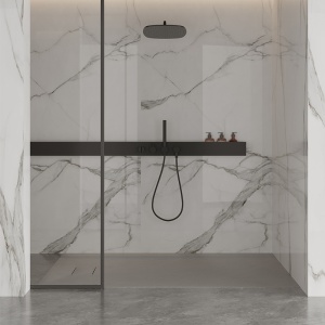 Cadita de dus JUKO Slim, Structura de piatra 120x90cm, Culoare Gri - Img 7