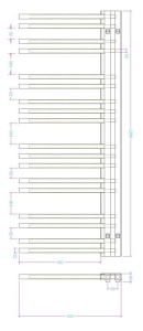 Calorifer Portprosop Black Line 120x50cm, Culoare Negru - Img 2