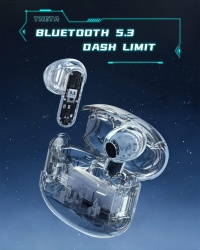 Casti Wireless SeveShop, Casti Gaming cu Efect Dinamic, Bluetooth 5.3, Microfon HD, Noise Cancelling, Carcasa Magnetica, Design Ergonomic, Universale pentru iOS si Android, Timp de Incarcare Rapid de 1h, Sunet Clar si Puternic, Alb Intens - Img 3