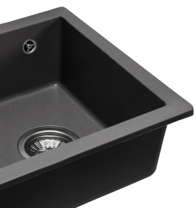 Chiuveta Bucatarie Pro GRANIT NELS BLACK, Dimensiuni 46.5 x 56 x 20 cm, 1 Cuva, Incastrabila, Forma Dreptunghiulara, Negru - Img 2