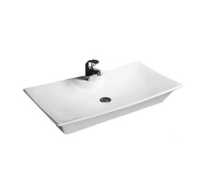 Chiuveta de blat PRO ASTRA, Dimensiuni 80 x 39 x 12 cm, Forma Dreptunghiulara, Ceramica sanitara, cu gaura baterie, Alb