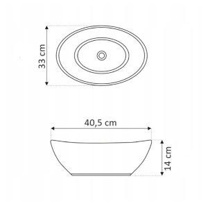 Chiuveta De Blat PRO VERA, 40.5x33x 14 Cm, Montaj Pe Blat, Design Deosebit, Forma Rotunda, Ceramica Sanitara, Alb / Negru - Img 8