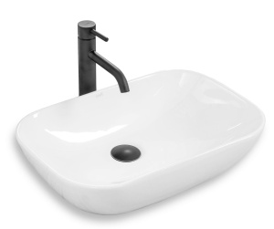 Chiuveta de blat REA Claudia 9447, 51x34 X 13 Cm, Montaj Pe Blat, Design Deosebit, Ceramica Sanitara, Alb