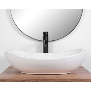 Chiuveta de blat REA TANGO, Dimensiuni 57 x 41 x 15 cm, Forma Ovala, Ceramica sanitara, Alb - Img 2