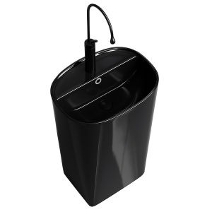 Chiuveta ovala independenta tip piedestal din ceramica Claro negru