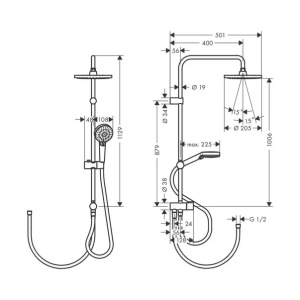 Coloana de dus Hansgrohe Vernis Blend 200 cu 2 functii fara baterie - Img 3