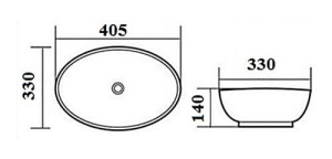 Lavoar De Blat PRO VERA SILVER, Dimensiuni 40,5 X 33 X 14 Cm, Montaj Pe Blat, Design Deosebit, Forma Ovala, Ceramica Sanitara, Alb / Argintiu - Img 2