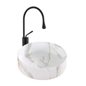 Lavoar De Blat PRO VERONA, Dimensiuni 36 X 36 X 12 Cm, Forma Rotunda, Ceramica Sanitara, Gri / Maro - Img 1