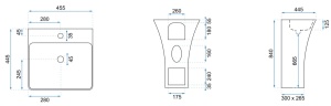 Lavoar de podea Rea freestanding Ada Slim, Culoare Alb - Img 2