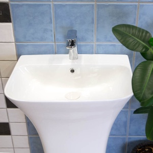 Lavoar freestanding Fluminia Aramis back-to-wall alb - Img 4