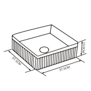Lavoar pe blat, Aura, Material Ceramica, Negru Mat, 37.5x37.5x13 cm - Img 3