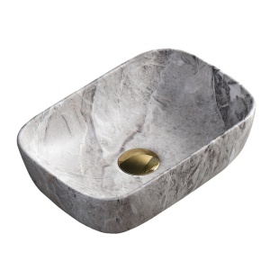 Lavoar pe Blat, Milo, Marmura Ceramica Gri, Dreptunghiular 37 x 25 x 11,5 cm