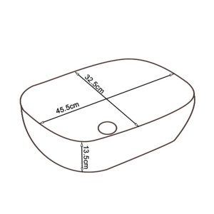 Lavoar pe Blat, Milo, Marmura Ceramica Negru Mat cu Model Alb , Dreptunghiular 45,5 x 32,5 x 13,5 cm - Img 3