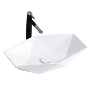 Lavoar REA VEGAS WHITE, Dimensiuni 57 x 37 X 14 cm, Montaj Pe Blat, Design Deosebit, Ceramica Sanitara, Alba - Img 1