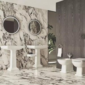 Lavoar suspendat Ideal Standard Atelier Calla alb lucios 72 cm cu 2 orificii baterie si preaplin - Img 7