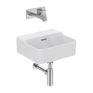Lavoar suspendat Ideal Standard Atelier Conca alb lucios cu orificiu preaplin 40 cm - Img 3