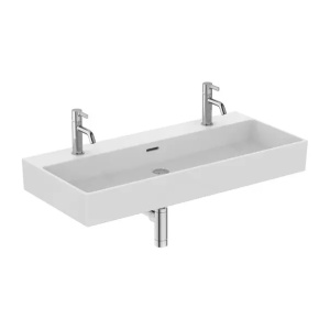 Lavoar suspendat Ideal Standard Atelier Extra alb lucios cu orificii baterie si preaplin 100 cm - Img 5