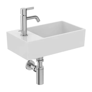 Lavoar suspendat Ideal Standard Atelier Extra alb mat 45 cm cu orificiu baterie si preaplin stanga - Img 6