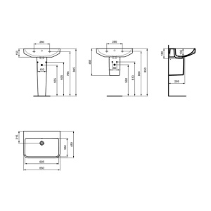 Lavoar suspendat Ideal Standard i.life B alb lucios 65 cm cu orificiu preaplin - Img 8
