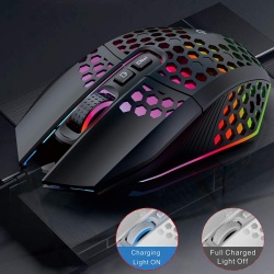 Mouse Wireless Profesional pentru Home & Office ODISSEY LIFE®, Reincarcabil, Iluminare RGB, 9 Butoane, White - Img 6