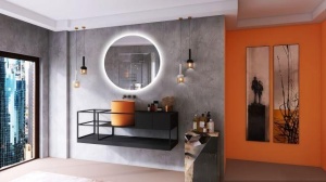 Oglinda LED 100cm, Cu Sistem Dezaburire, Lumina Reglabila Si 2 Difuzoare Bluetooth - Img 2
