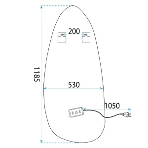 Oglinda living sau dormitor asimetrica cu LED 120x55cm YH-3359 - Img 5