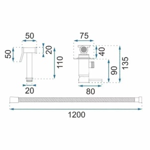 Pachet vas wc suspendat Fluminia, capac softclose si set dus igiena intima auriu cu baterie incastrata Rea Loop - Img 3