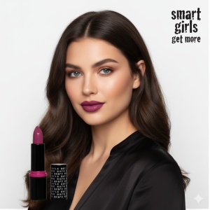 Ruj de buze cu pigment intens Smart Girls Get More, Colectia Long lasting love, rezistent la apa, Sugar Plum - Img 2