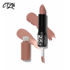 Ruj si creion de buze CTZN, Nudiversal Lip Duo, rezistent la apa, cu unt de mango salbatic, Maldives - Img 1